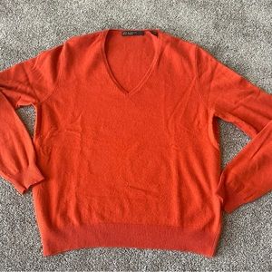 Lord Taylor 100% Cashmere Two Ply Women’s Sweater Size XL Orange